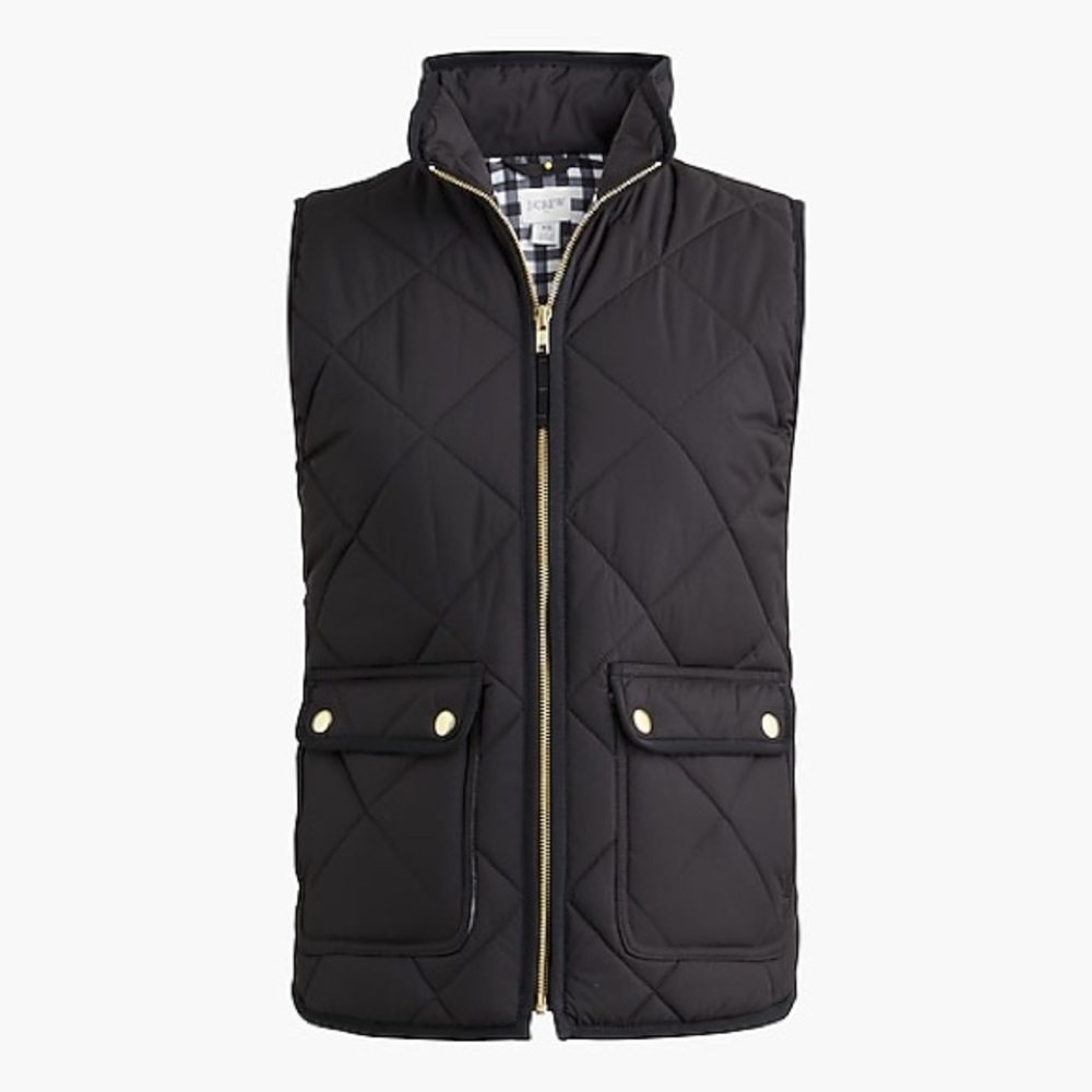 NWT J. Crew Puffer Vest with checkered lining